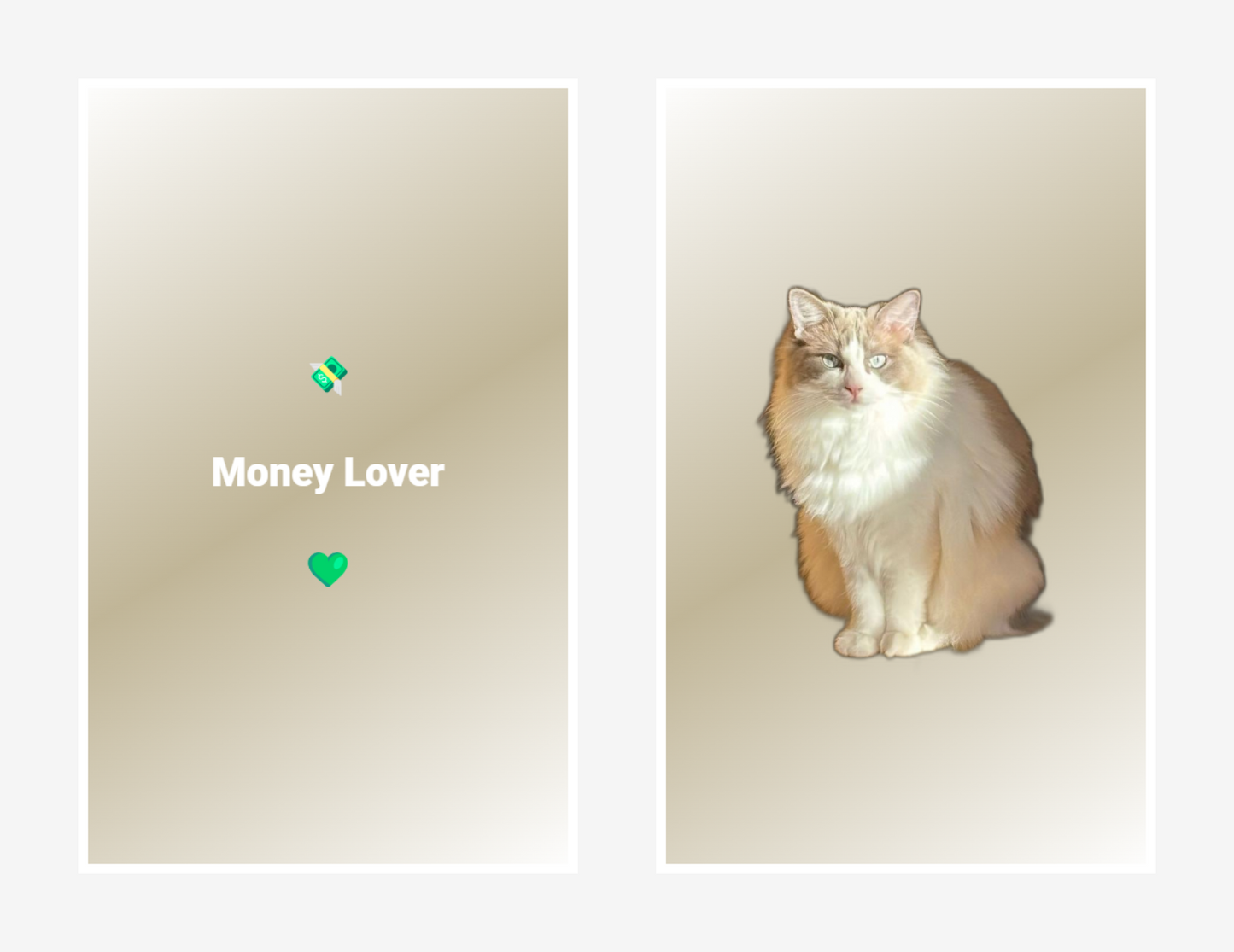 "Money Lover" Emoji | Sticker | Text Card with Card Holder